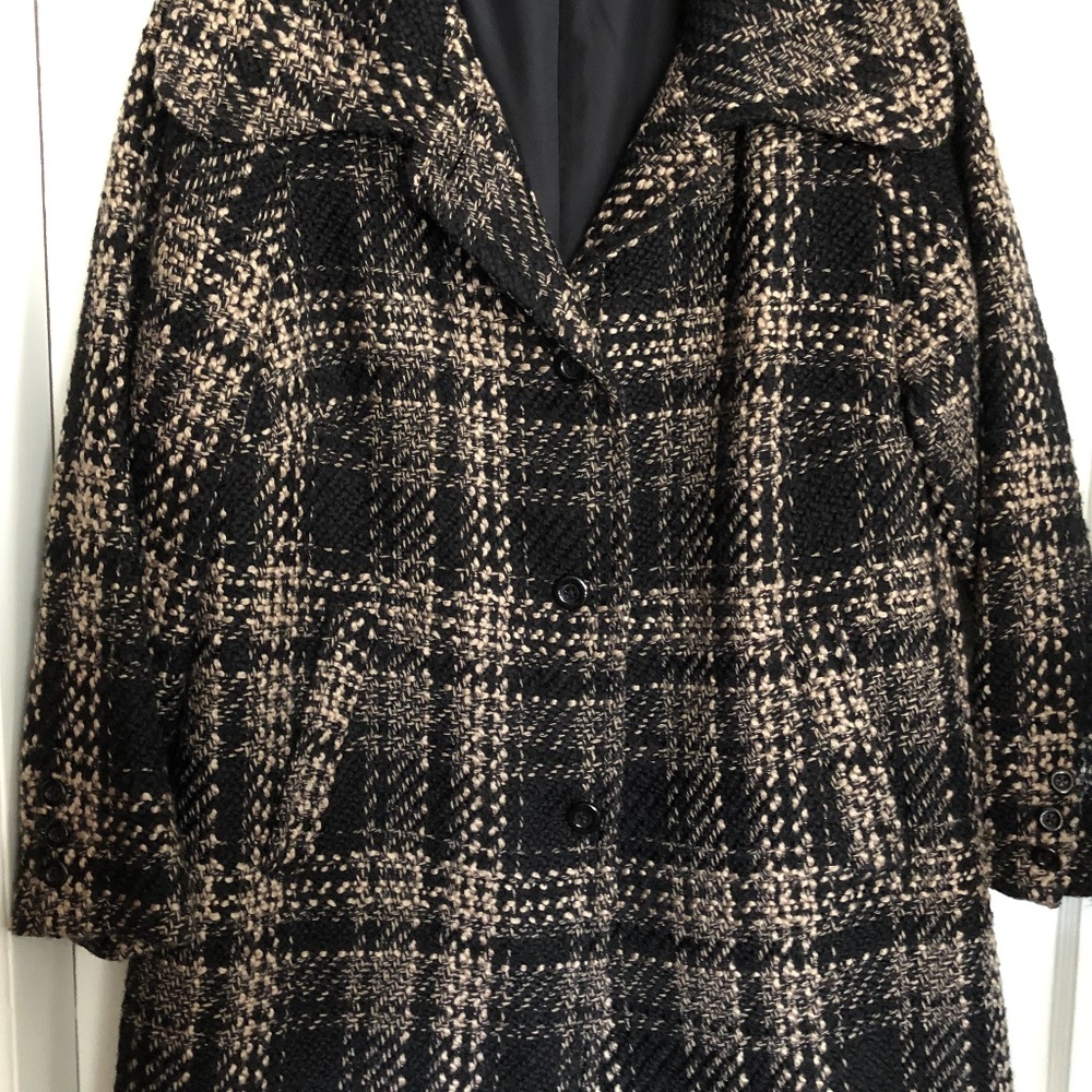COLDWATER CREEK PLAID WOOL BLEND COAT